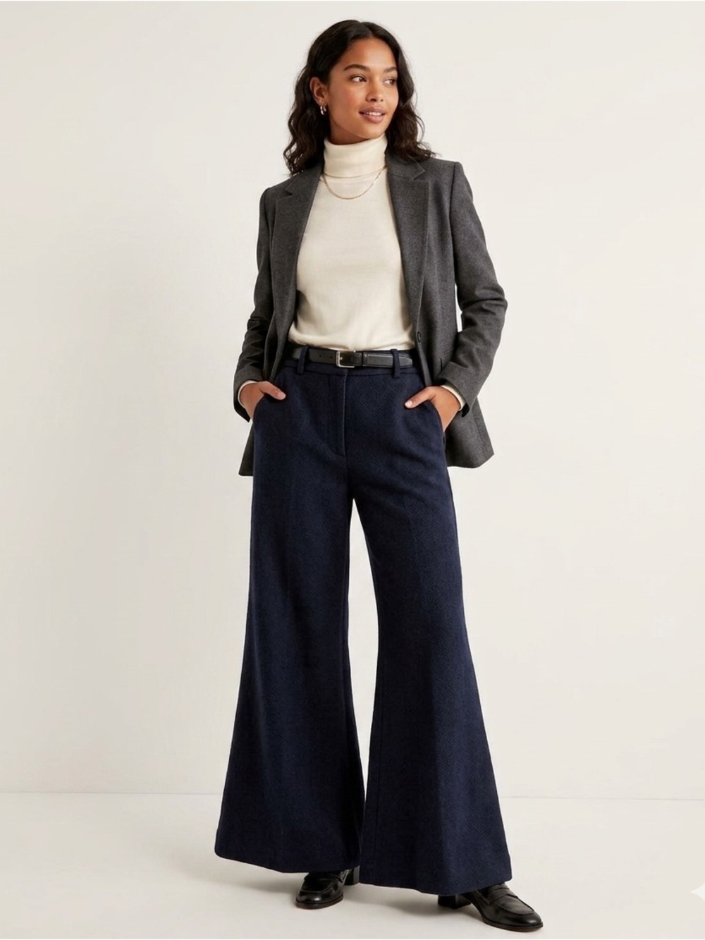 Anthropologie Black Knit Wide Leg Pants Siz XL. A42